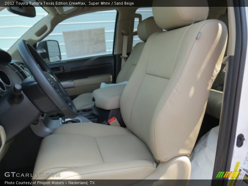 Super White / Sand Beige 2012 Toyota Tundra Texas Edition CrewMax