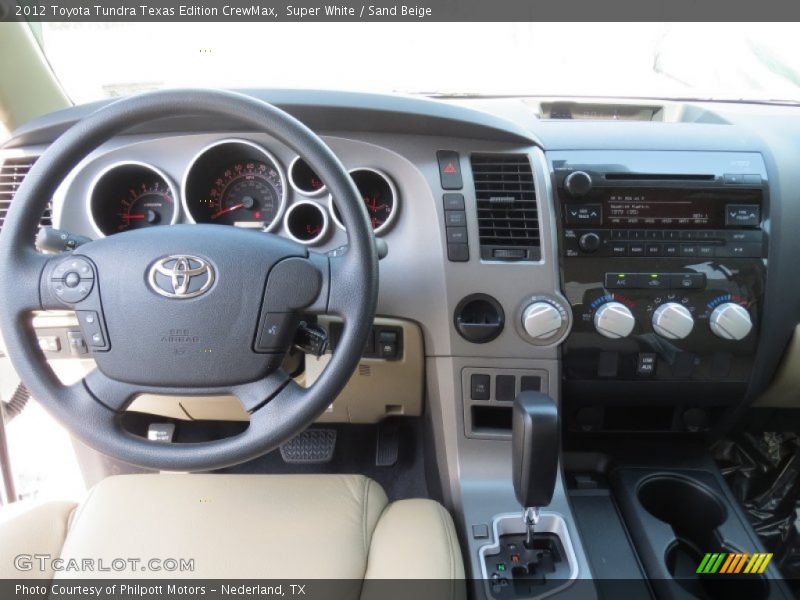 Super White / Sand Beige 2012 Toyota Tundra Texas Edition CrewMax