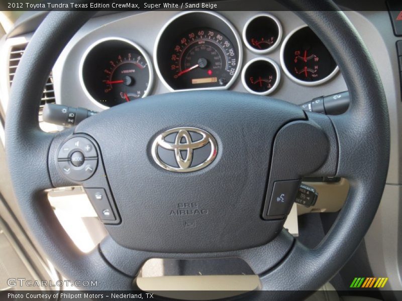 Super White / Sand Beige 2012 Toyota Tundra Texas Edition CrewMax