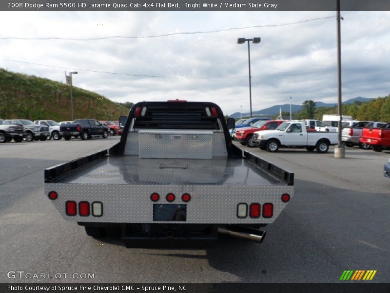 Bright White / Medium Slate Gray 2008 Dodge Ram 5500 HD Laramie Quad Cab 4x4 Flat Bed