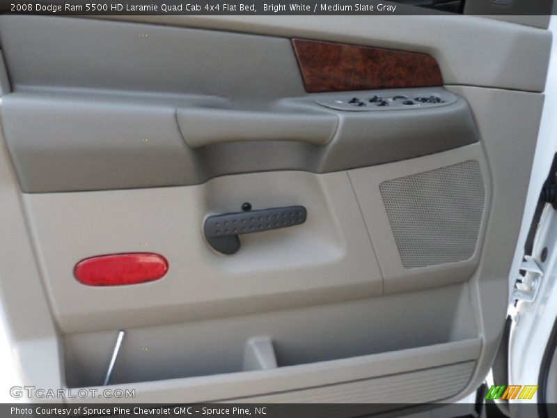 Bright White / Medium Slate Gray 2008 Dodge Ram 5500 HD Laramie Quad Cab 4x4 Flat Bed