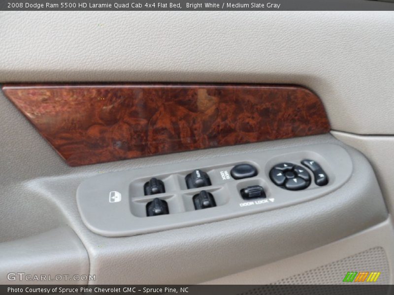 Bright White / Medium Slate Gray 2008 Dodge Ram 5500 HD Laramie Quad Cab 4x4 Flat Bed