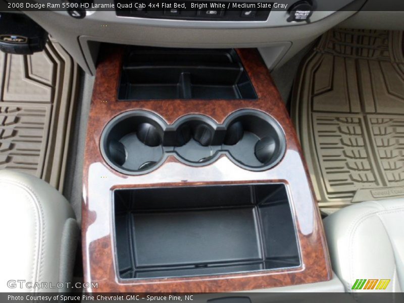Bright White / Medium Slate Gray 2008 Dodge Ram 5500 HD Laramie Quad Cab 4x4 Flat Bed