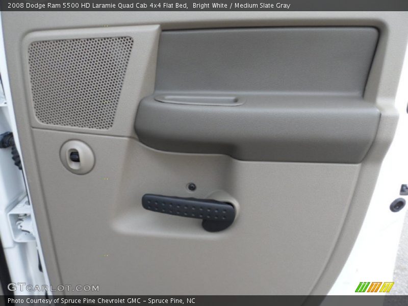 Bright White / Medium Slate Gray 2008 Dodge Ram 5500 HD Laramie Quad Cab 4x4 Flat Bed