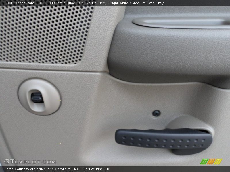 Bright White / Medium Slate Gray 2008 Dodge Ram 5500 HD Laramie Quad Cab 4x4 Flat Bed