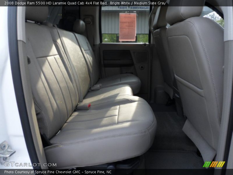 Bright White / Medium Slate Gray 2008 Dodge Ram 5500 HD Laramie Quad Cab 4x4 Flat Bed