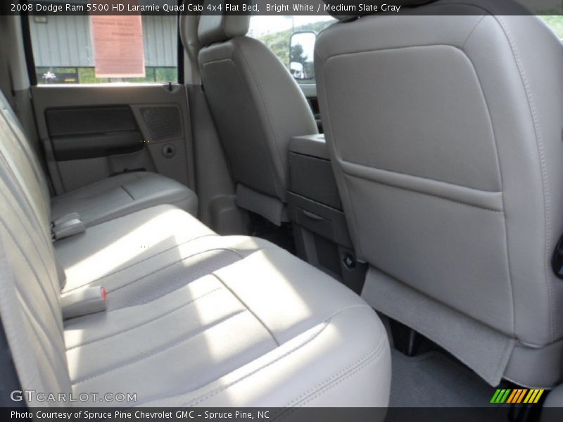 Bright White / Medium Slate Gray 2008 Dodge Ram 5500 HD Laramie Quad Cab 4x4 Flat Bed