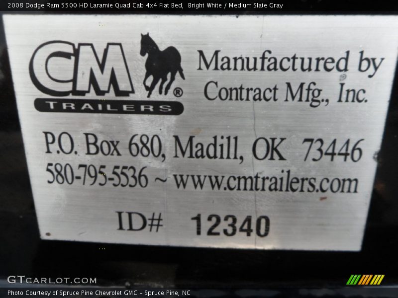 Bright White / Medium Slate Gray 2008 Dodge Ram 5500 HD Laramie Quad Cab 4x4 Flat Bed