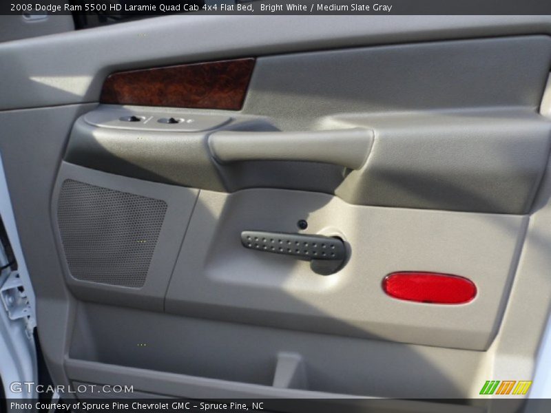 Bright White / Medium Slate Gray 2008 Dodge Ram 5500 HD Laramie Quad Cab 4x4 Flat Bed