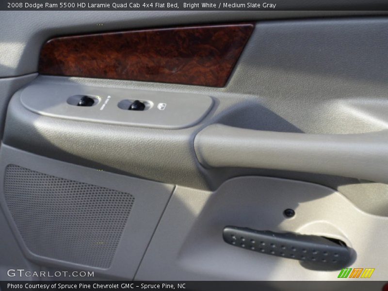 Bright White / Medium Slate Gray 2008 Dodge Ram 5500 HD Laramie Quad Cab 4x4 Flat Bed