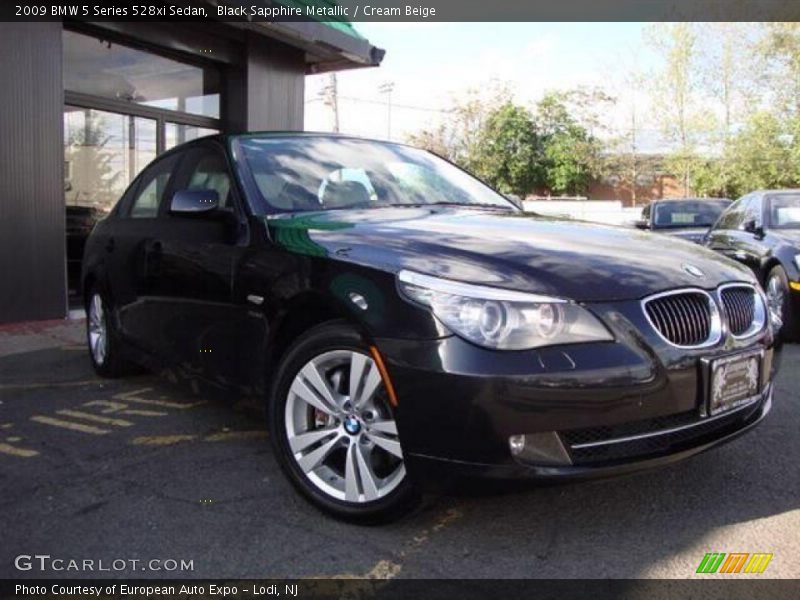 Black Sapphire Metallic / Cream Beige 2009 BMW 5 Series 528xi Sedan