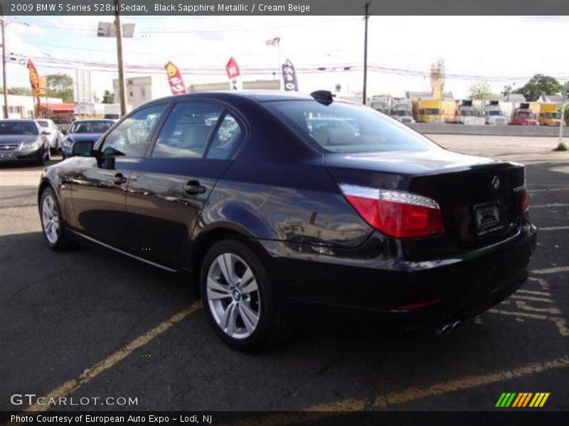 Black Sapphire Metallic / Cream Beige 2009 BMW 5 Series 528xi Sedan