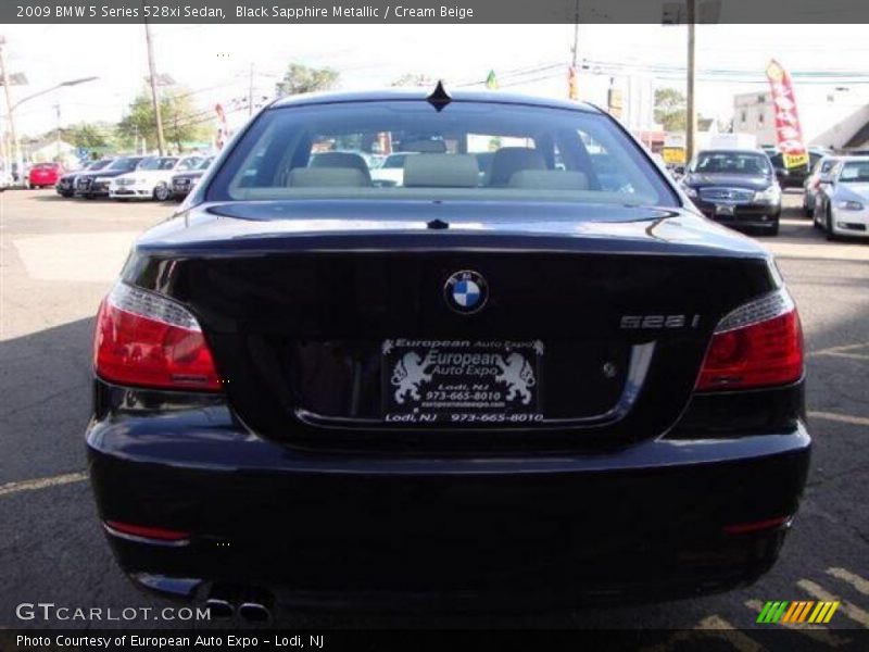 Black Sapphire Metallic / Cream Beige 2009 BMW 5 Series 528xi Sedan