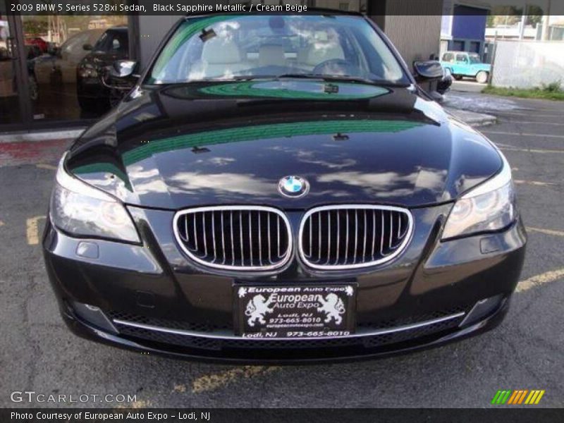 Black Sapphire Metallic / Cream Beige 2009 BMW 5 Series 528xi Sedan