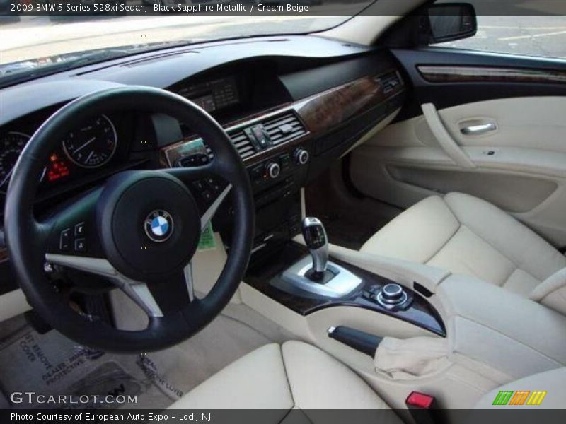Black Sapphire Metallic / Cream Beige 2009 BMW 5 Series 528xi Sedan