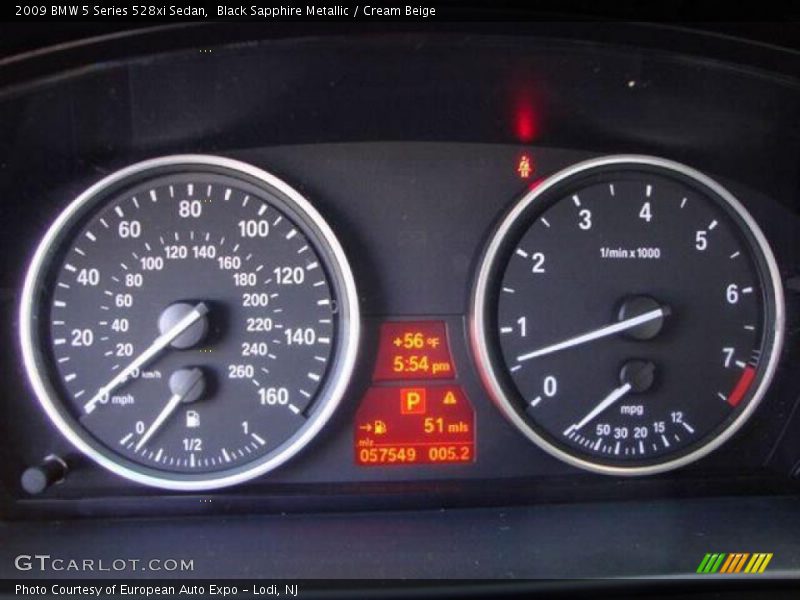 Black Sapphire Metallic / Cream Beige 2009 BMW 5 Series 528xi Sedan