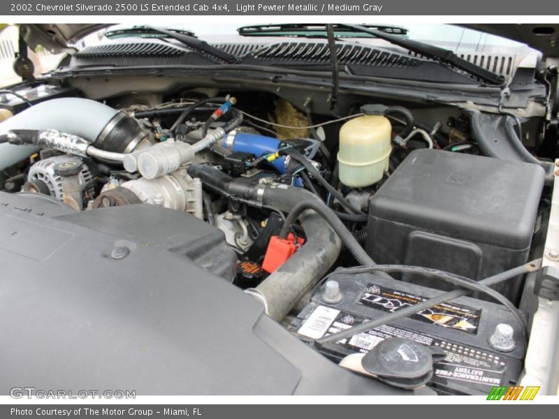Light Pewter Metallic / Medium Gray 2002 Chevrolet Silverado 2500 LS Extended Cab 4x4