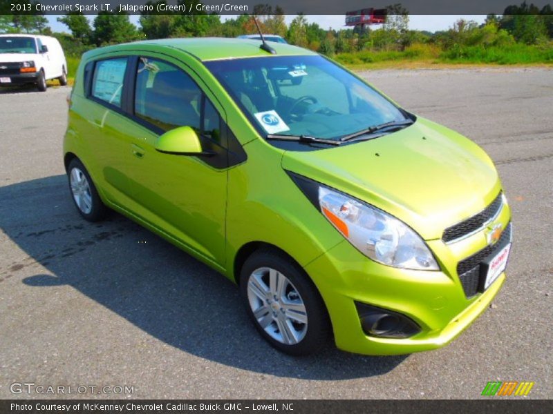 Jalapeno (Green) / Green/Green 2013 Chevrolet Spark LT