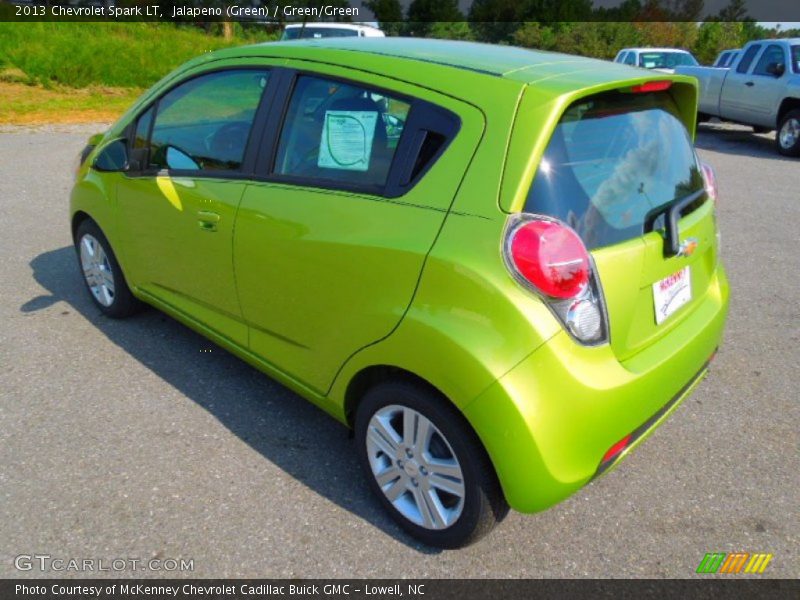 Jalapeno (Green) / Green/Green 2013 Chevrolet Spark LT