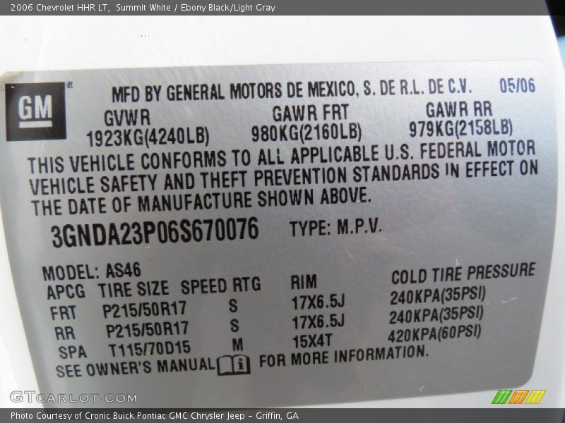 Summit White / Ebony Black/Light Gray 2006 Chevrolet HHR LT