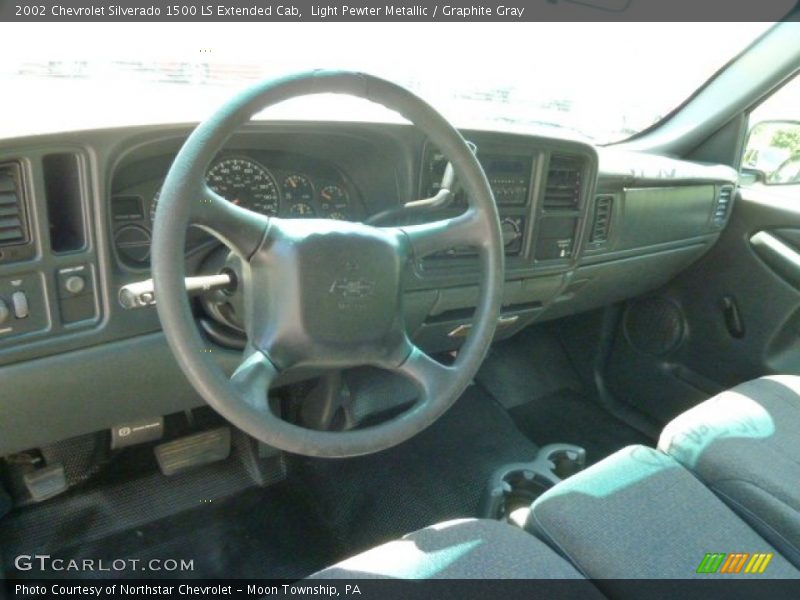 Light Pewter Metallic / Graphite Gray 2002 Chevrolet Silverado 1500 LS Extended Cab