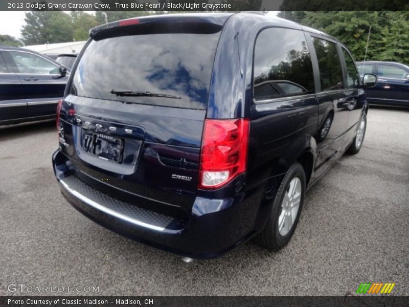 True Blue Pearl / Black/Light Graystone 2013 Dodge Grand Caravan Crew