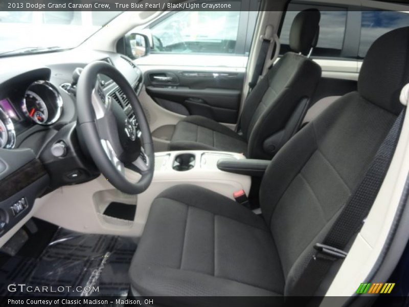 True Blue Pearl / Black/Light Graystone 2013 Dodge Grand Caravan Crew