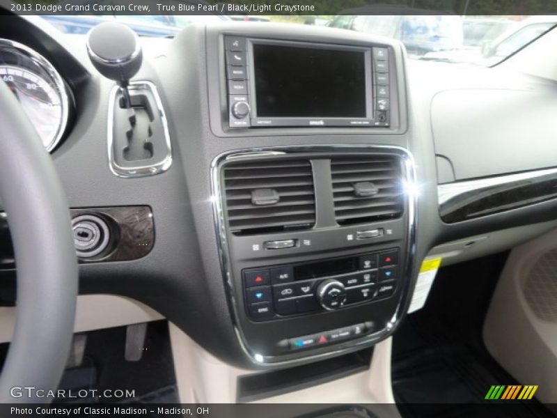 True Blue Pearl / Black/Light Graystone 2013 Dodge Grand Caravan Crew
