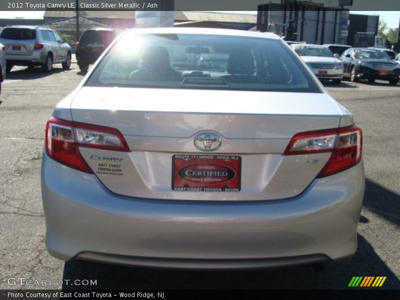 Classic Silver Metallic / Ash 2012 Toyota Camry LE