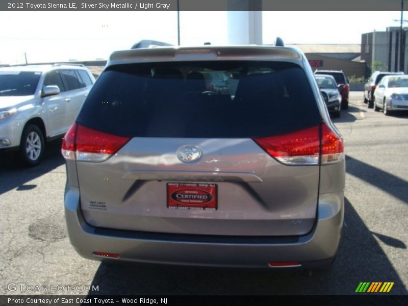 Silver Sky Metallic / Light Gray 2012 Toyota Sienna LE