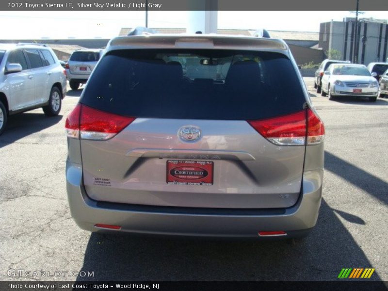 Silver Sky Metallic / Light Gray 2012 Toyota Sienna LE