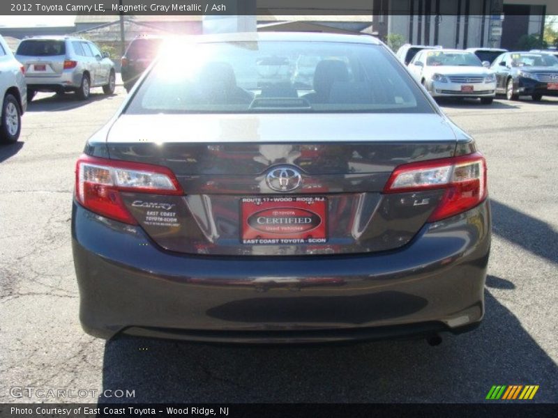 Magnetic Gray Metallic / Ash 2012 Toyota Camry LE