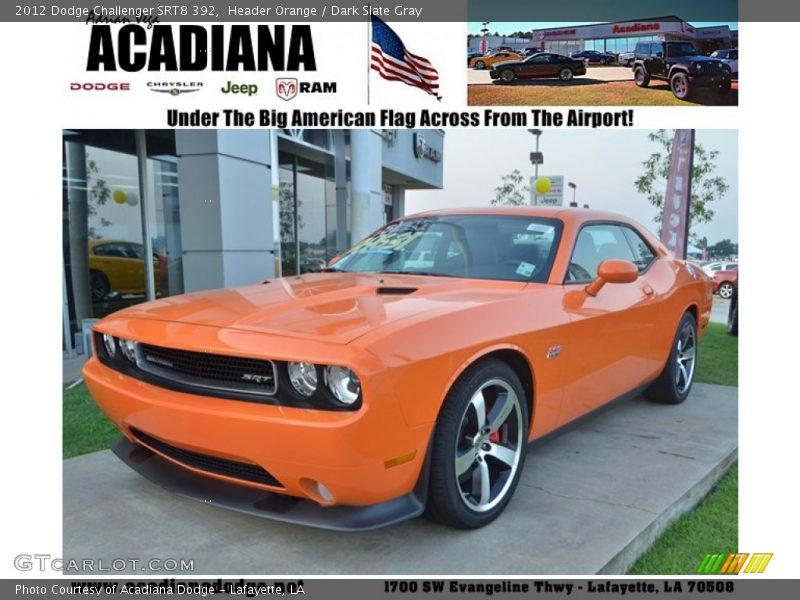 Header Orange / Dark Slate Gray 2012 Dodge Challenger SRT8 392