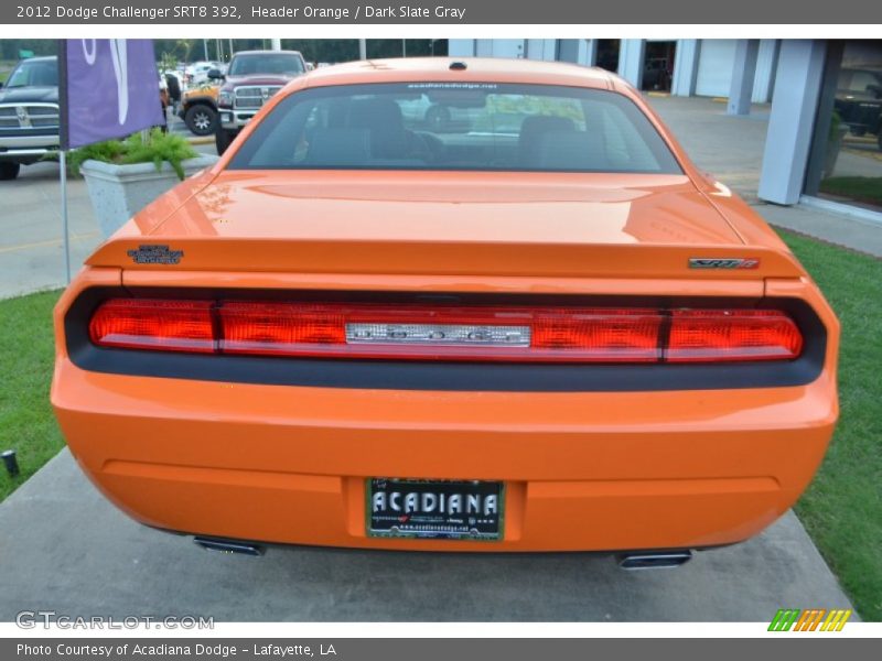 Header Orange / Dark Slate Gray 2012 Dodge Challenger SRT8 392