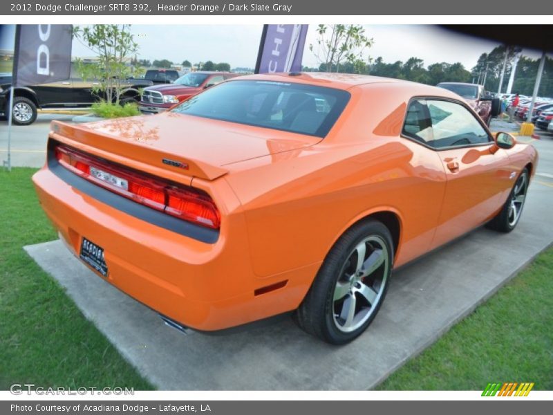 Header Orange / Dark Slate Gray 2012 Dodge Challenger SRT8 392