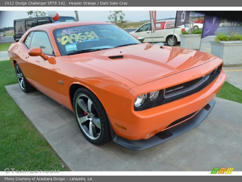 Header Orange / Dark Slate Gray 2012 Dodge Challenger SRT8 392