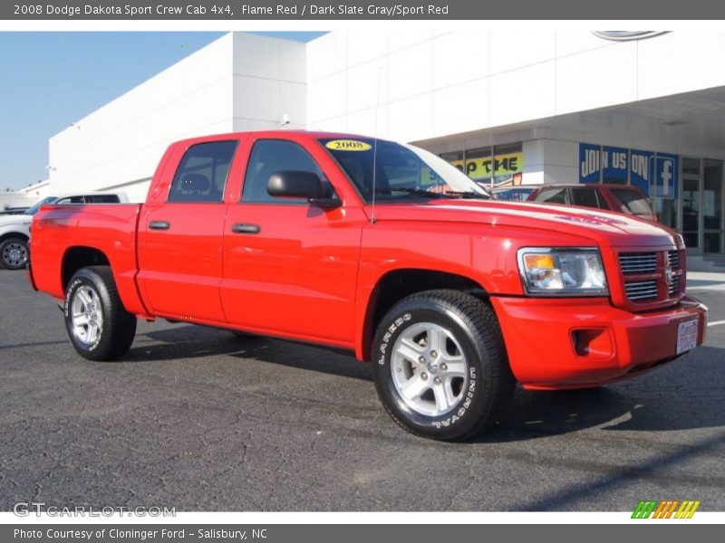 Flame Red / Dark Slate Gray/Sport Red 2008 Dodge Dakota Sport Crew Cab 4x4