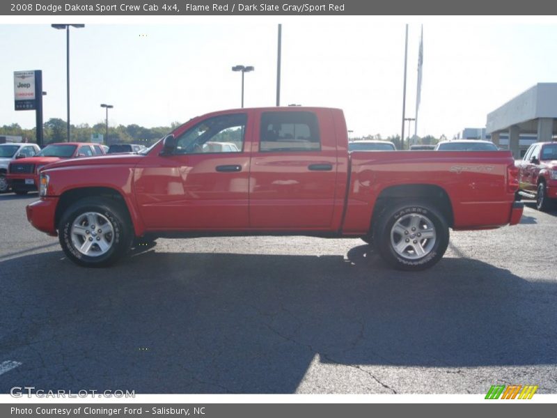 Flame Red / Dark Slate Gray/Sport Red 2008 Dodge Dakota Sport Crew Cab 4x4