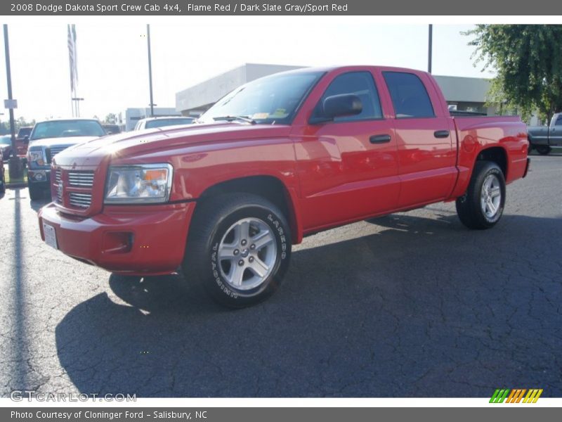Flame Red / Dark Slate Gray/Sport Red 2008 Dodge Dakota Sport Crew Cab 4x4