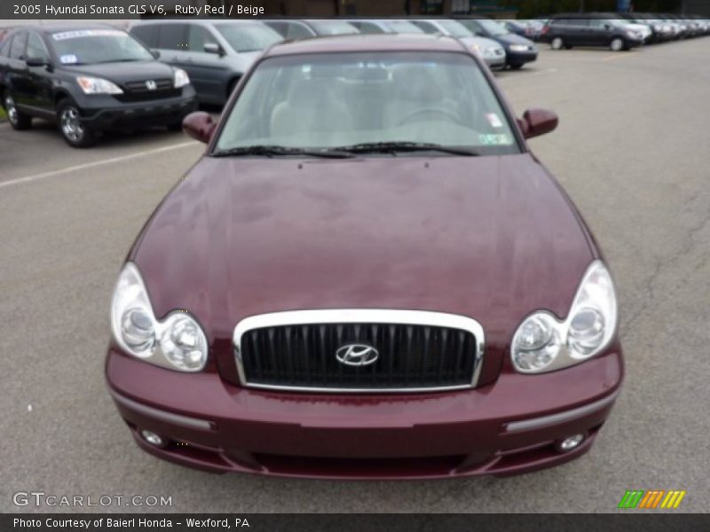 Ruby Red / Beige 2005 Hyundai Sonata GLS V6
