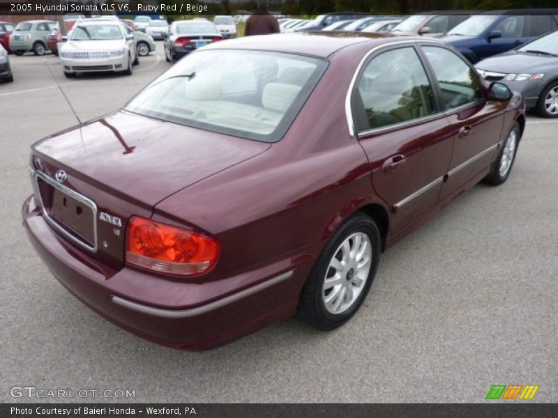 Ruby Red / Beige 2005 Hyundai Sonata GLS V6