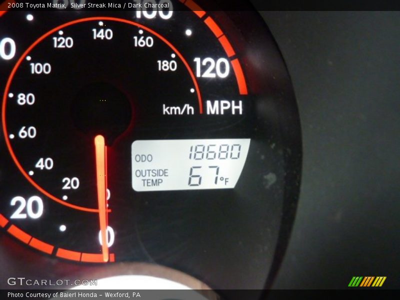 Silver Streak Mica / Dark Charcoal 2008 Toyota Matrix