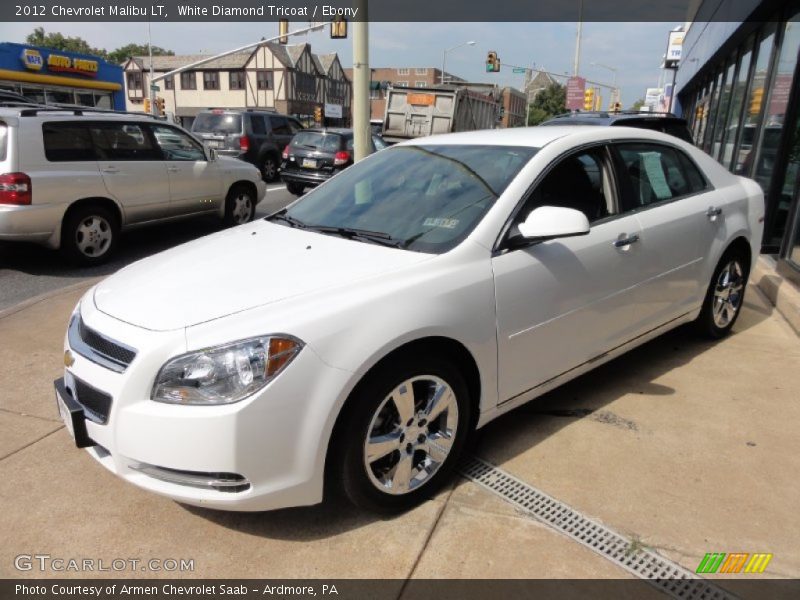 White Diamond Tricoat / Ebony 2012 Chevrolet Malibu LT