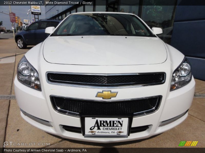 White Diamond Tricoat / Ebony 2012 Chevrolet Malibu LT