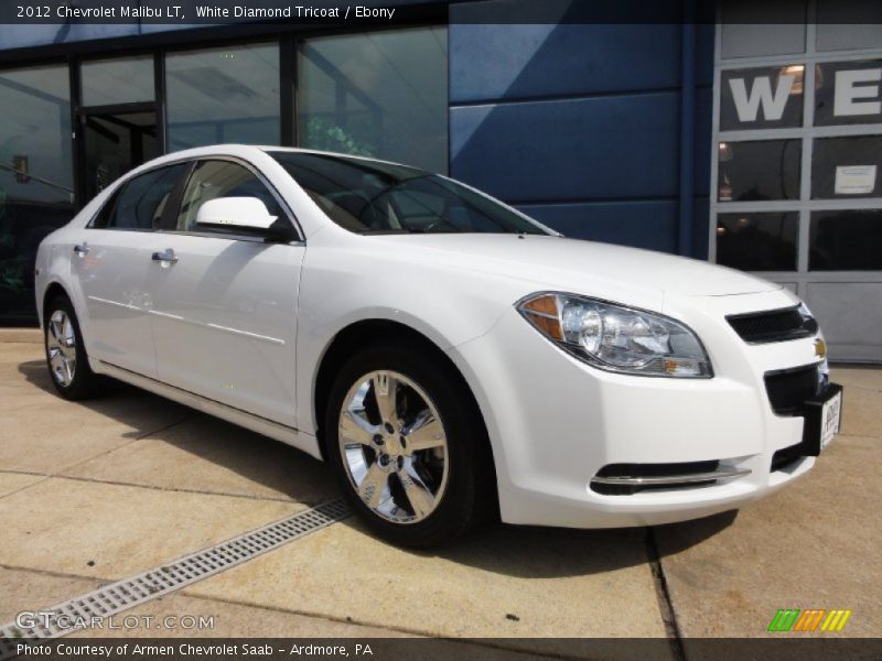 White Diamond Tricoat / Ebony 2012 Chevrolet Malibu LT