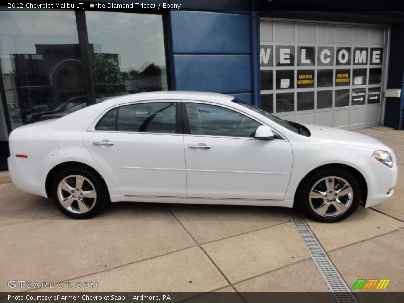 White Diamond Tricoat / Ebony 2012 Chevrolet Malibu LT