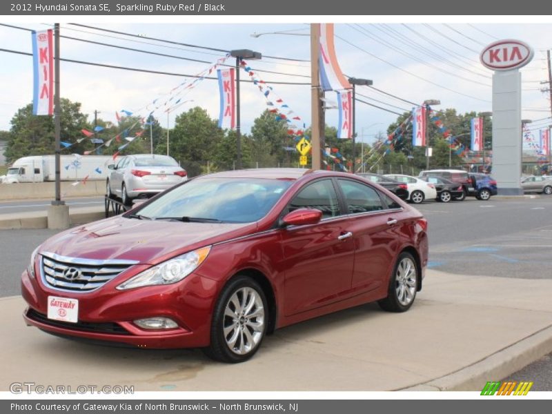 Sparkling Ruby Red / Black 2012 Hyundai Sonata SE