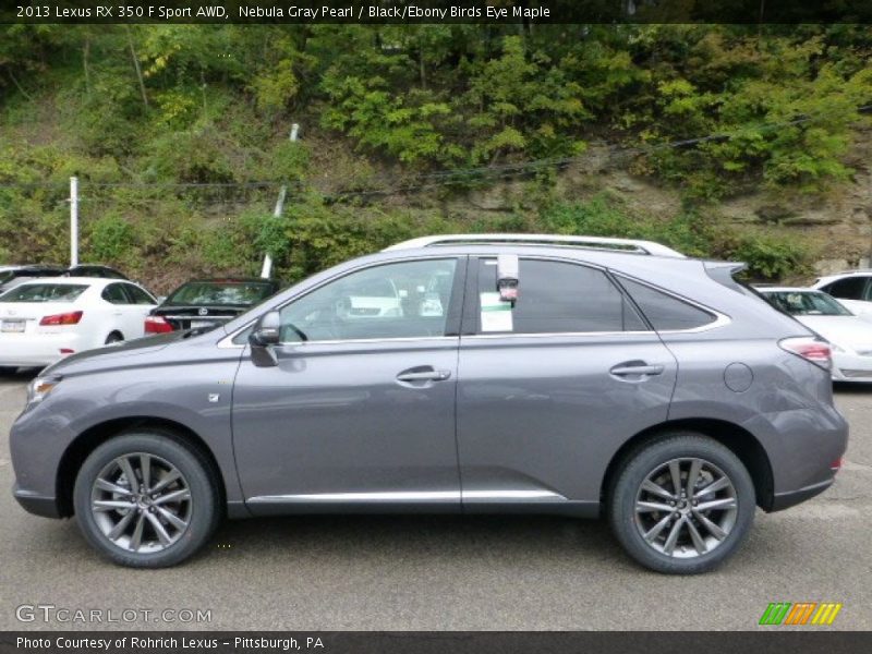 Nebula Gray Pearl / Black/Ebony Birds Eye Maple 2013 Lexus RX 350 F Sport AWD