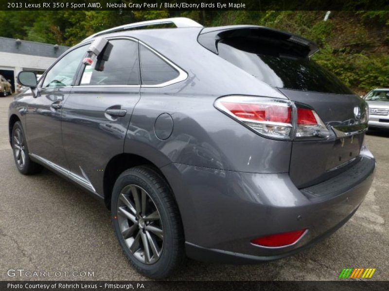 Nebula Gray Pearl / Black/Ebony Birds Eye Maple 2013 Lexus RX 350 F Sport AWD