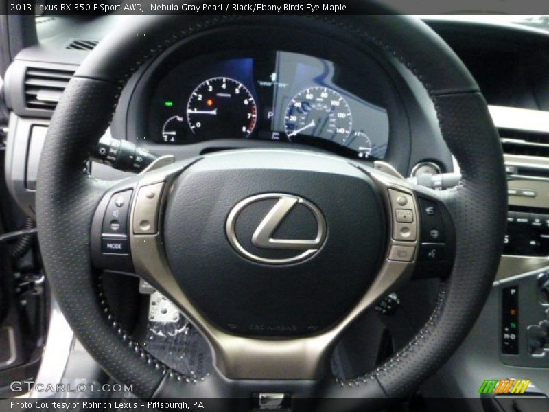 Nebula Gray Pearl / Black/Ebony Birds Eye Maple 2013 Lexus RX 350 F Sport AWD